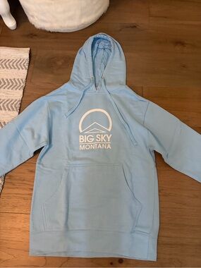 BIG SKY MONTANA LIGHT BLUE WOMENS HOODIE!